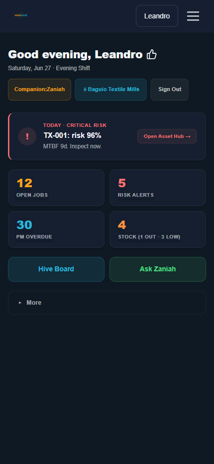 Home dashboard